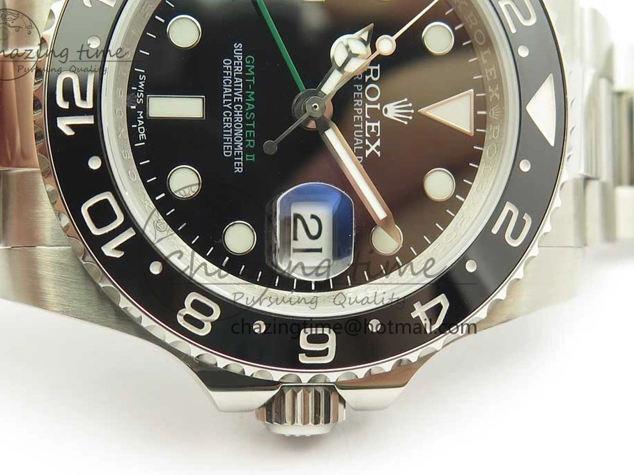 MiroTime 0131 GMT-Master II 116710 LN Black Ceramic 904L Steel DJF Best Edition on SS Bracelet A Bright 3245